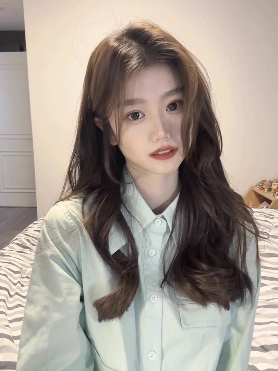 Women Formal Wear Korean - 긴 소매 셔츠 여성 스트라이프 프릴