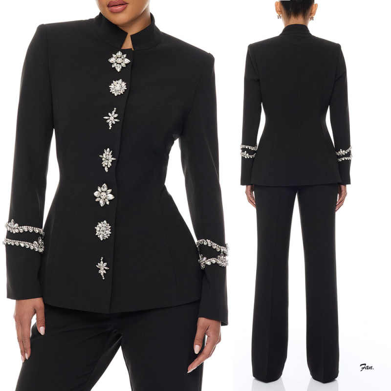 Women Formal Wear Designers - 디자이너 크리스탈 여성 바지 정장 연예인