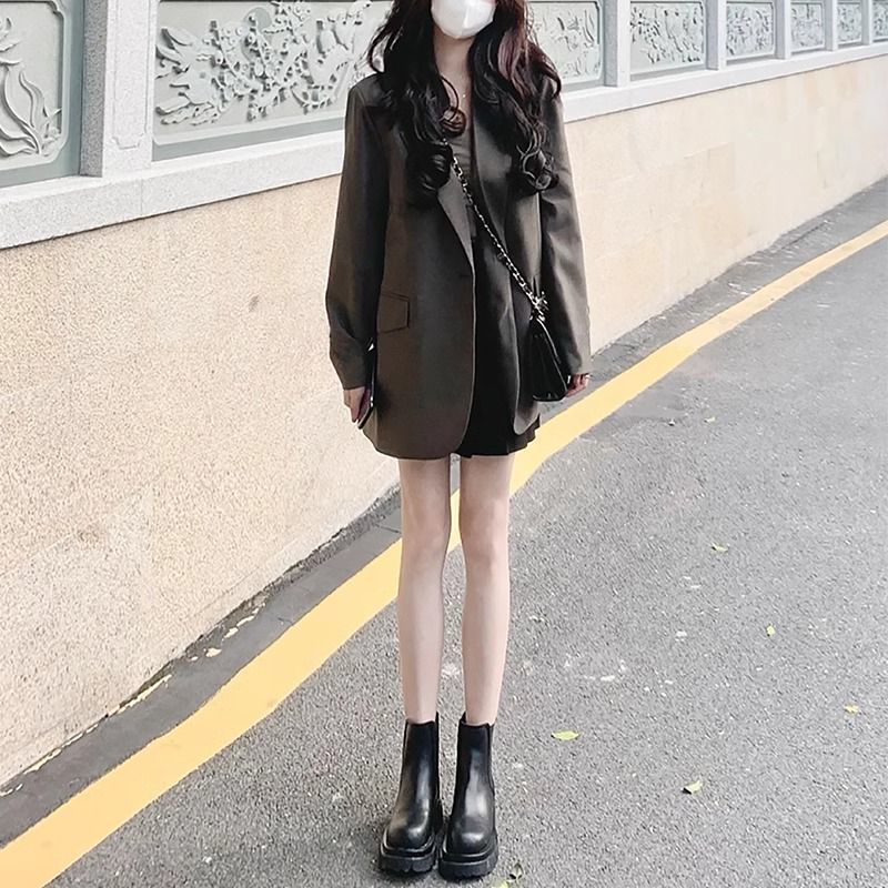Women Formal Wear Designers - 롱 블레이저 여성 비대칭 디자인 레이스업