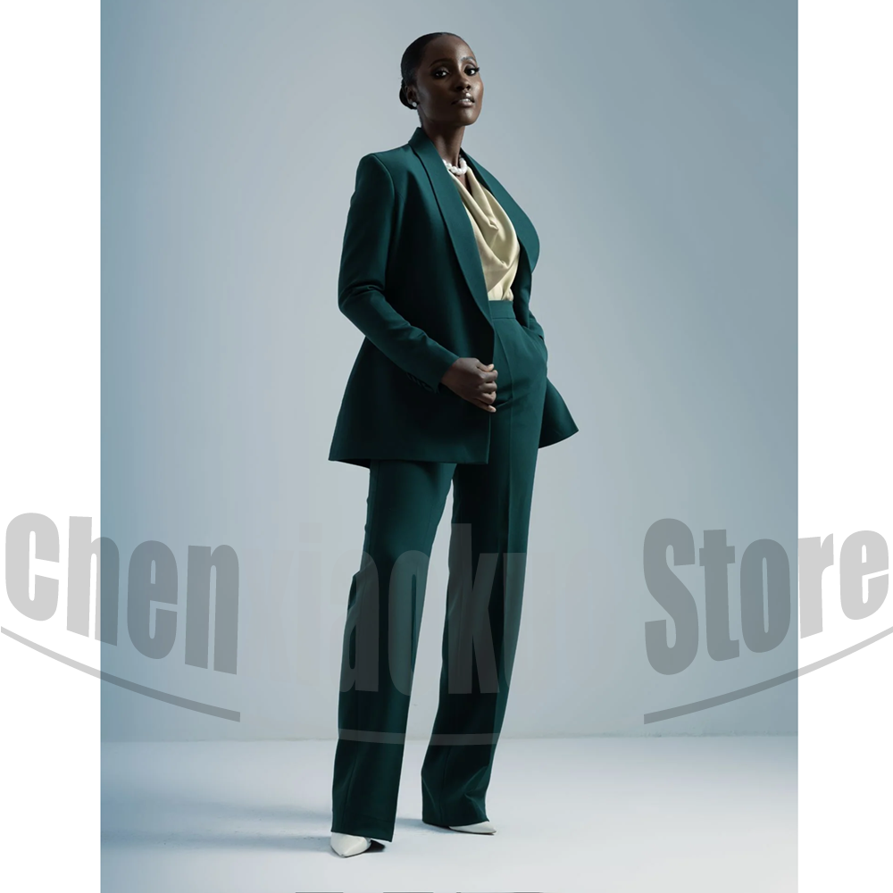 Women Formal Wear Designers - 여성용 벨티드 블레이저와 와이드 레그 팬츠