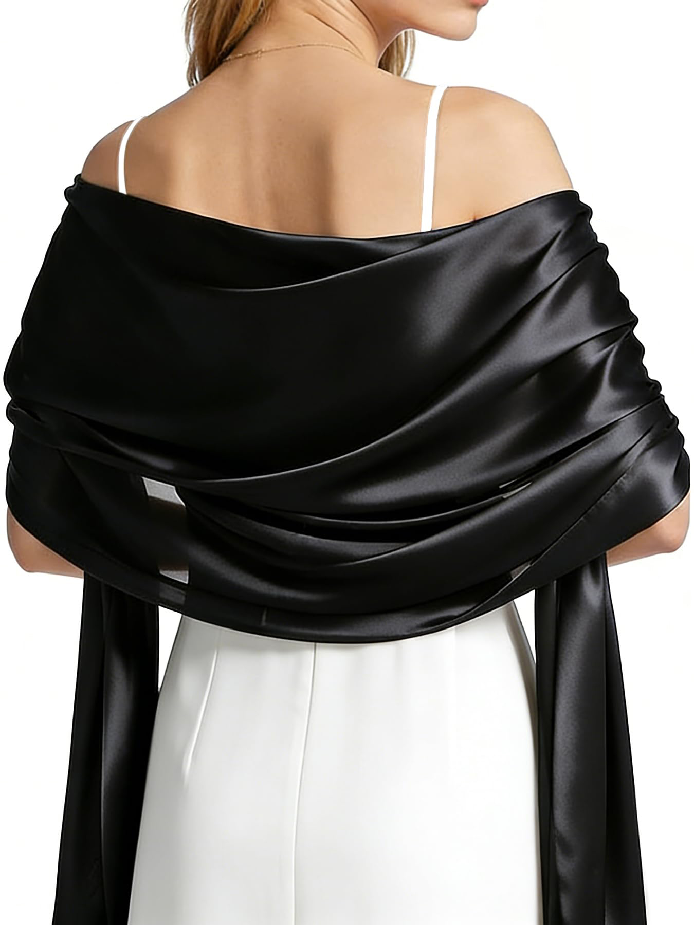 Women'S Formal Wear To A Wedding - 여성용 새틴 숄 랩 - 이브닝