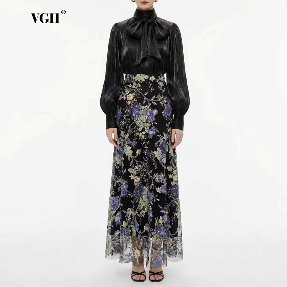 Women Formal Wear Set - VGH 여성용 우아하고 세련된 블랙 플로럴