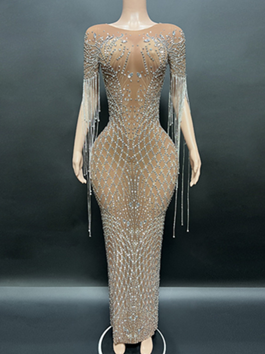 Women'S Formal Wear To A Wedding - 여성을위한 럭셔리 크리스탈 인어 이브닝 가운