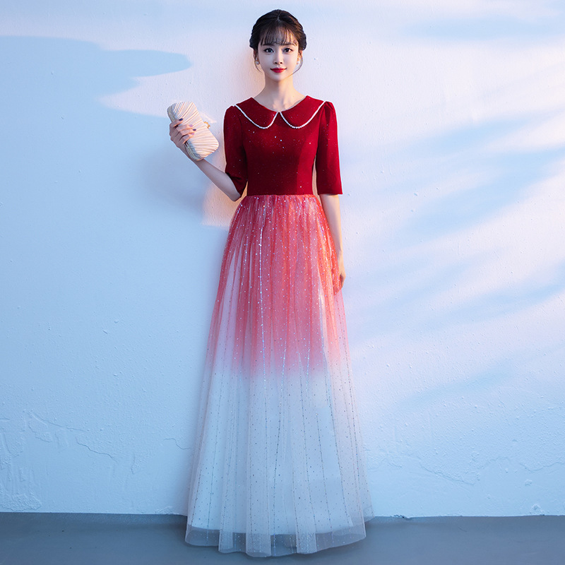 Women Formal Wear For Meeting - 여성용 엘레 레드 이브닝 가운, 패셔너블한