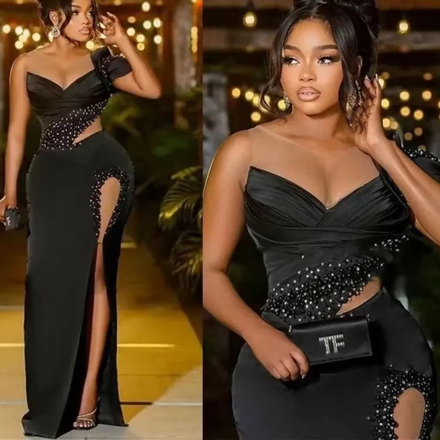 Women Formal Wear For Plus Size - 새틴 플러스 사이즈 정장 드레스 아소