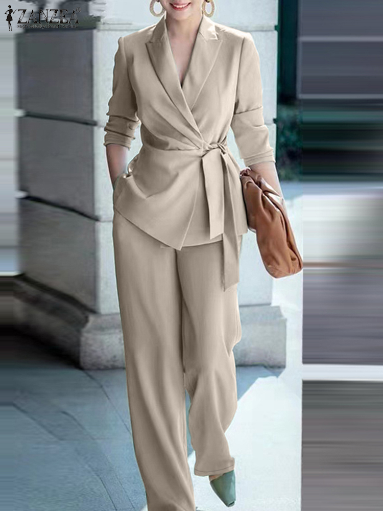 잔제아 봄 2피스 오피스 여성 정장 세트 솔리드 워크  - Women Formal Wear Set 리뷰 및 가격