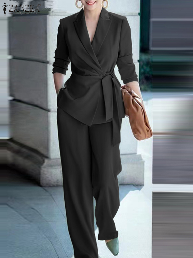 잔제아 봄 2피스 오피스 여성 정장 세트 솔리드 워크  - Women Formal Wear Set 리뷰 및 가격