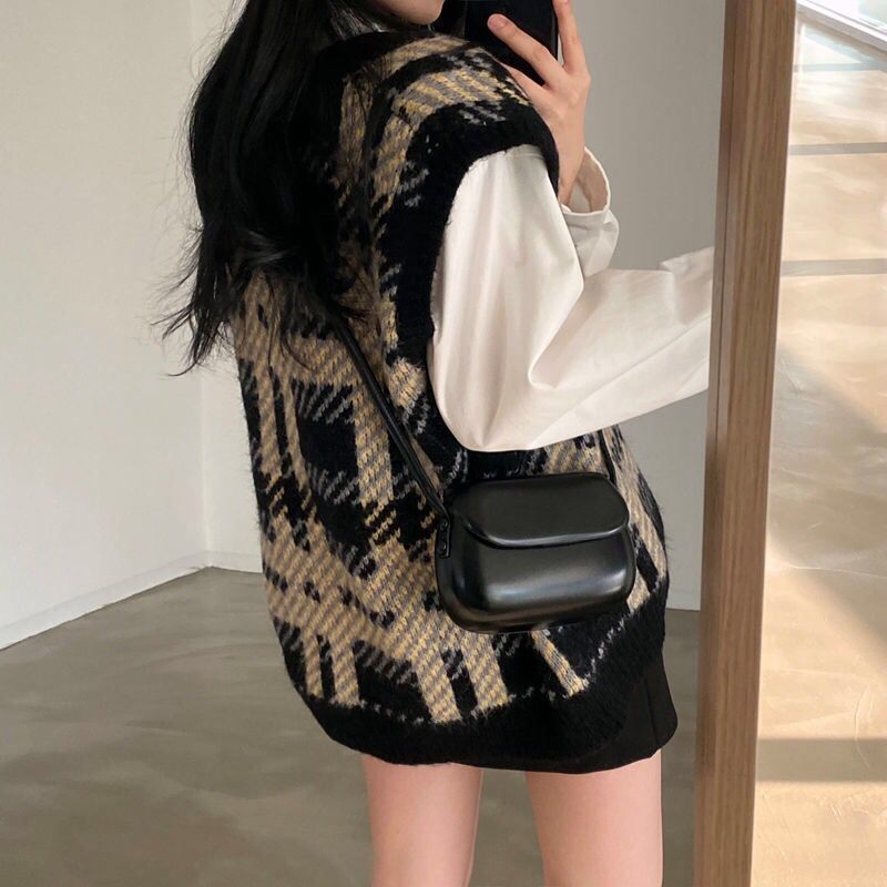 플래드 여성 스웨터 탑 2025 출근용 캐주얼 Y2K  - Women Formal Wear Korean 리뷰 및 가격