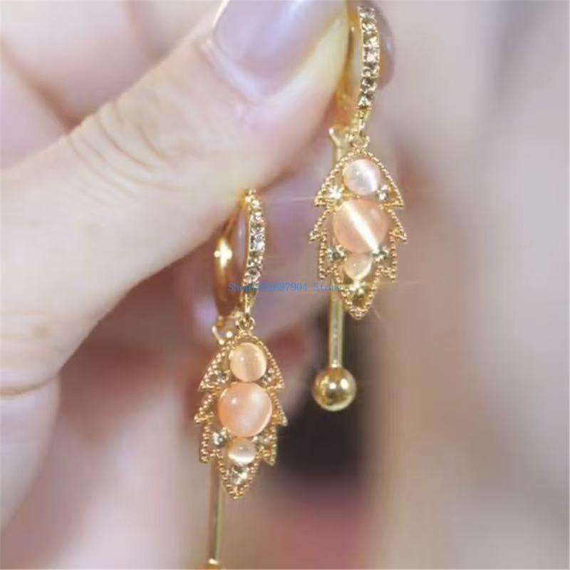 N7YF 고양이 눈 잎 귀걸이 여성용 우아한 합금 디자 - Women Formal Wear Designers 리뷰 및 가격