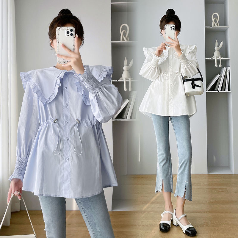 긴팔 셔츠 여성용 코튼 플래드 버튼다운 탑 슬림핏 고딕 - Women Formal Wear Korean 리뷰 및 가격