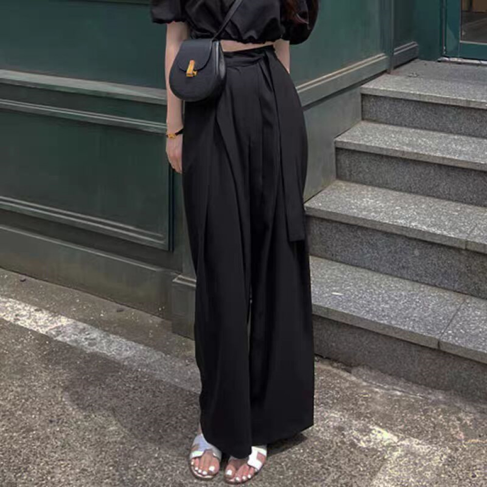 여성 패션 와이드 레그 팬츠 하이 웨이스트 가을 캐주얼 - Women Formal Wear Korean 리뷰 및 가격