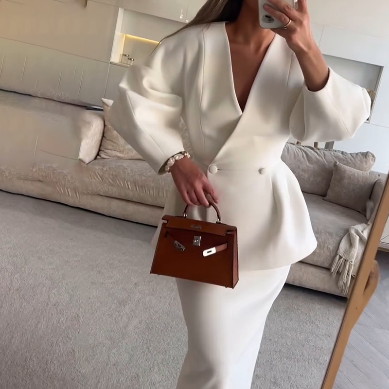2피스 세트 여성 의상, 우아한 블레이저 스커트 세트, - Women Formal Wear For Meeting 리뷰 및 가격