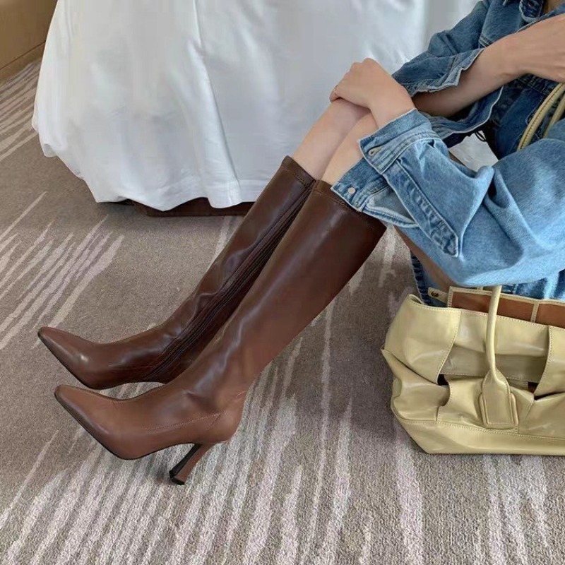 여성용 니하이 부츠 포인티드 토 사이드 지퍼 롱부츠 가 - Women Formal Wear Footwear 리뷰 및 가격