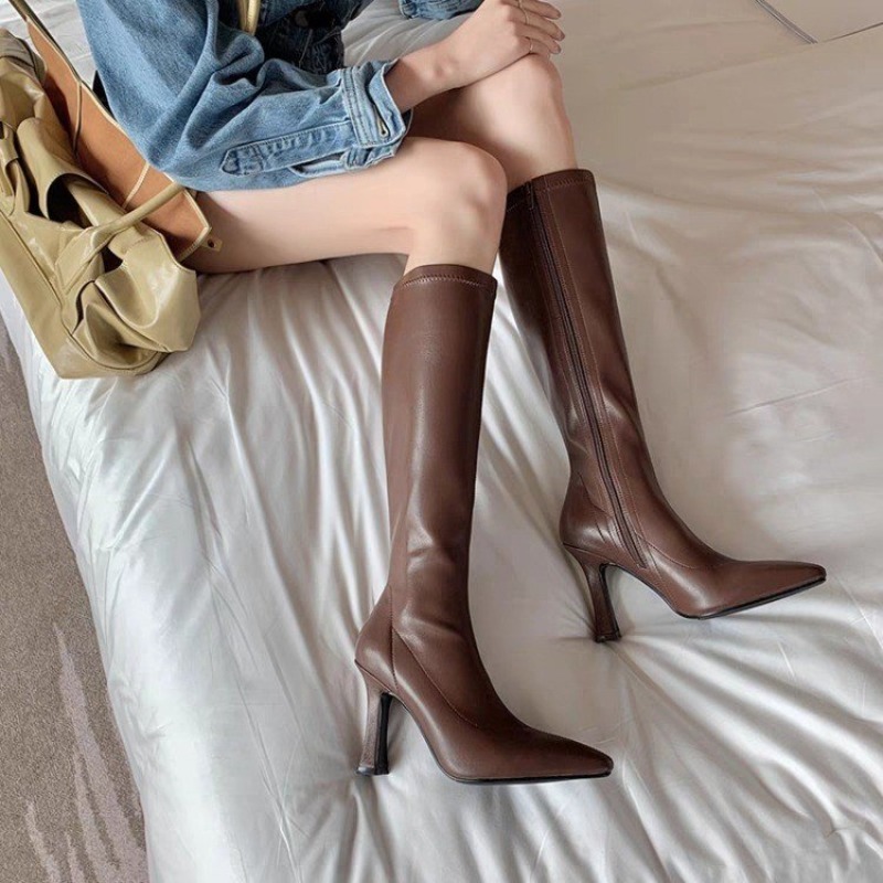 여성용 니하이 부츠 포인티드 토 사이드 지퍼 롱부츠 가 - Women Formal Wear Footwear 리뷰 및 가격
