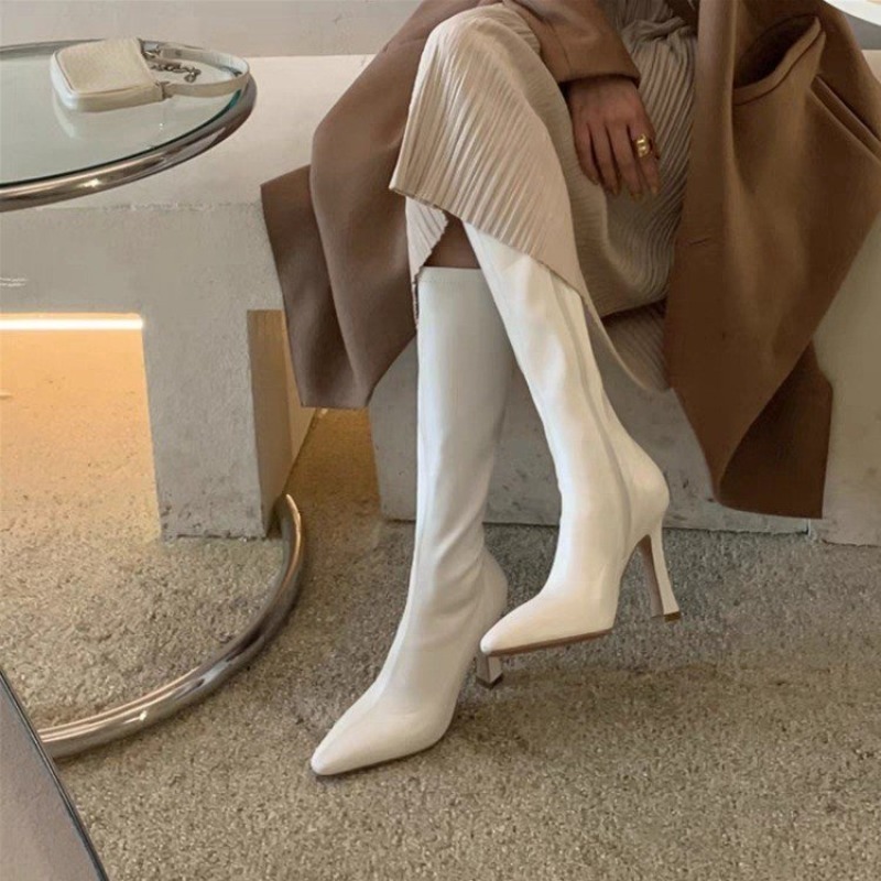 여성용 니하이 부츠 포인티드 토 사이드 지퍼 롱부츠 가 - Women Formal Wear Footwear 리뷰 및 가격