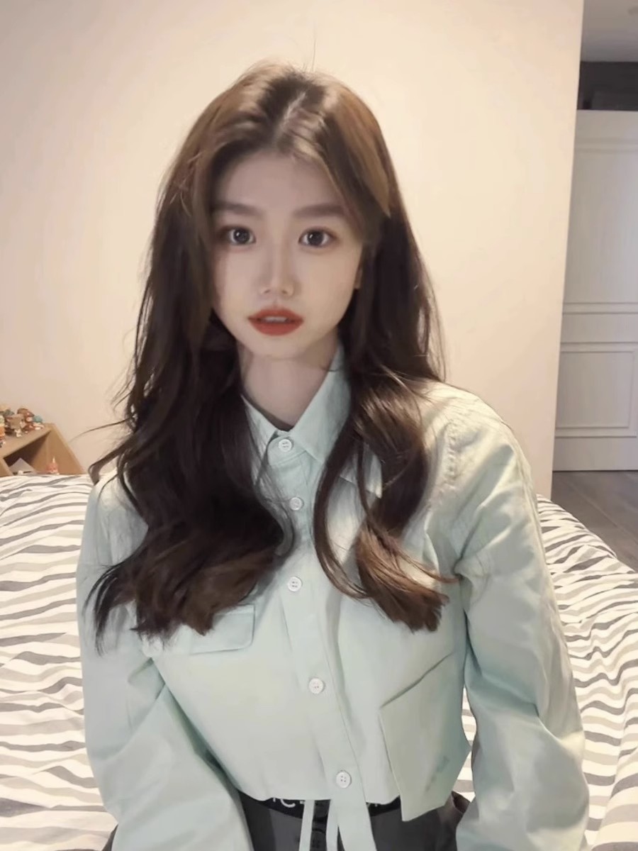 긴 소매 셔츠 여성 스트라이프 프릴 버튼 다운 탑 달콤 - Women Formal Wear Korean 리뷰 및 가격