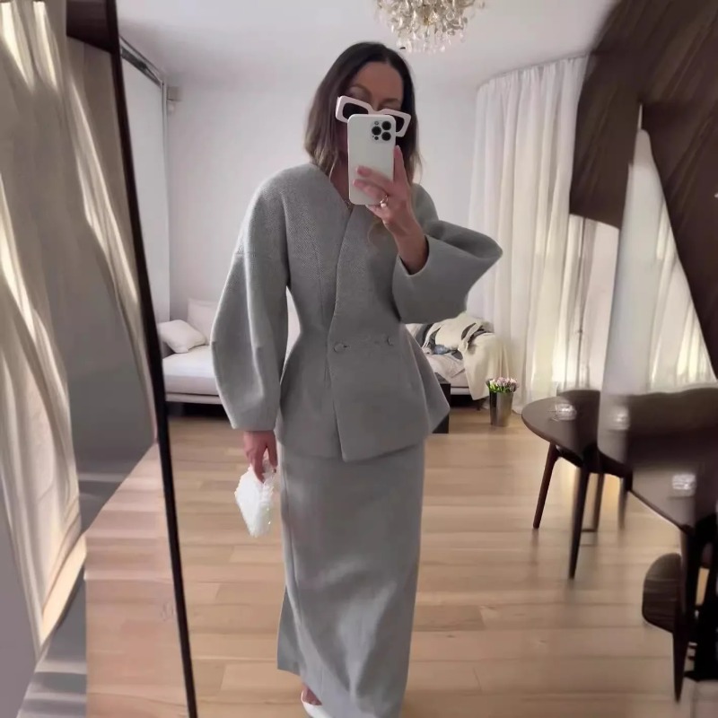 2피스 세트 여성 의상, 우아한 블레이저 스커트 세트, - Women Formal Wear For Meeting 리뷰 및 가격