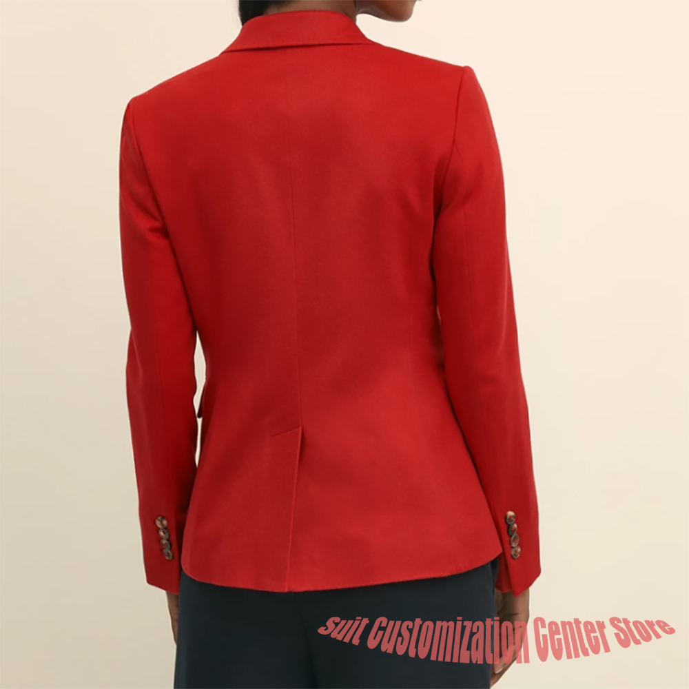 여성용 네이비 울 의류 싱글 브레스티드 투피스 (재킷+ - Women Formal Wear Shirts 리뷰 및 가격