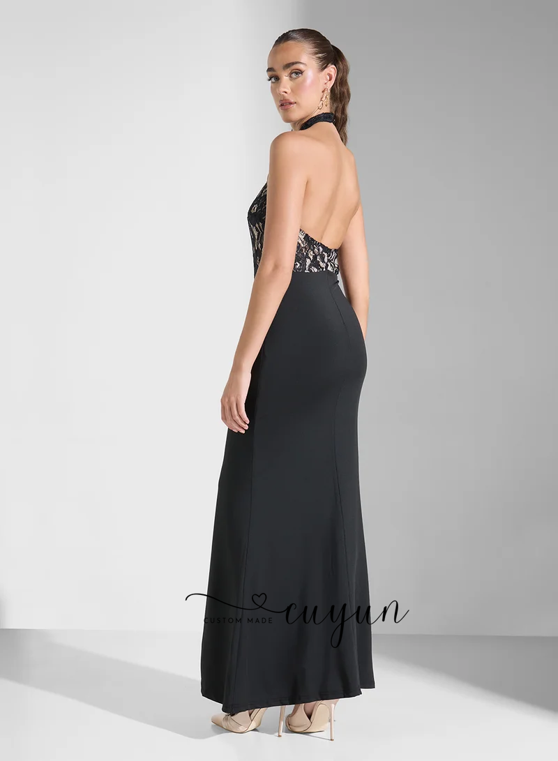CUYUN 맞춤형 블랙 섹시 레이스 이브닝 드레스 여성 - Women'S Formal Dinner Wear 리뷰 및 가격