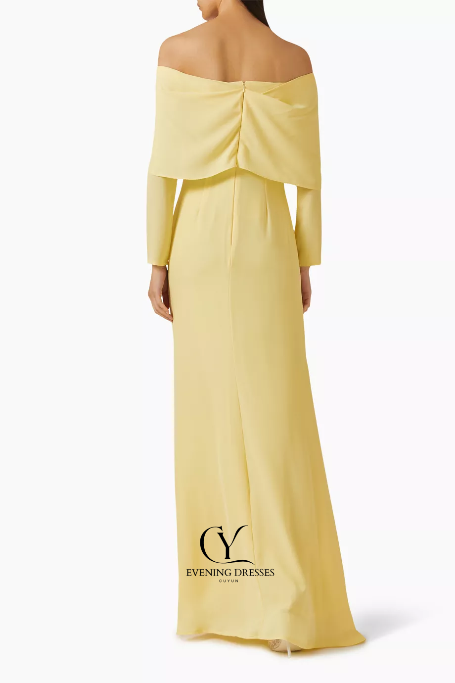CUYUN 맞춤형 노란색 웨딩 파티 드레스 여성용 보트 - Yellow Formal Wear Women 리뷰 및 가격