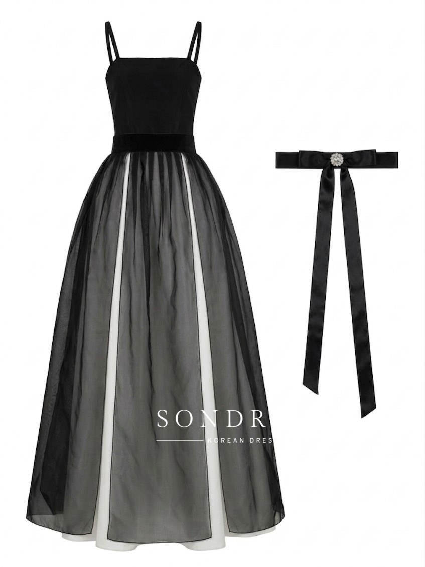 손드르 맞춤형 스파게티 스트랩 A라인 한국 이브닝 드레 - Women Formal Wear Korean 리뷰 및 가격