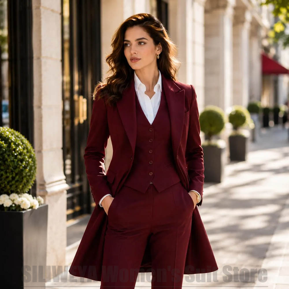 패션 여성 3피스 수트 우아한 피크 라펠 싱글 브레스티 - Women Formal Wear Shirts 리뷰 및 가격