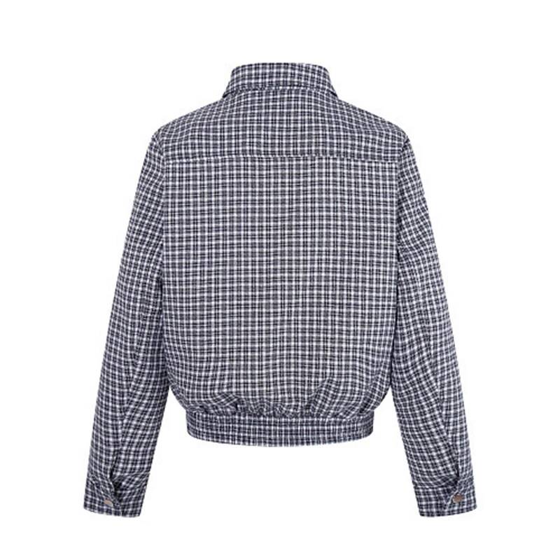 체크무늬 라펠 지퍼업 재킷 남성용 신축성 있는 밑단 크 - Tailored Coat Wool 리뷰 및 가격