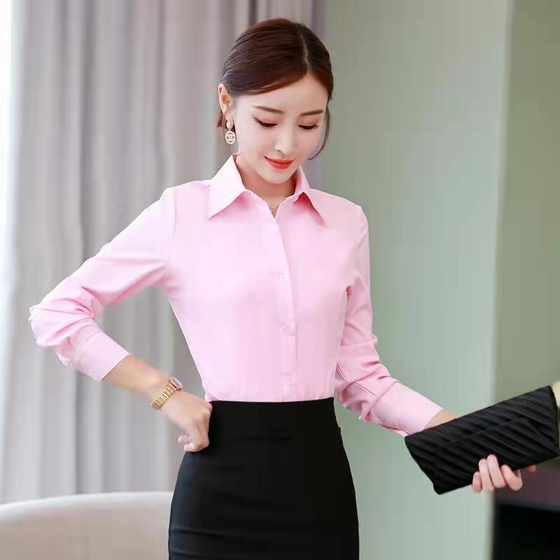 한국 슬림 블랙 화이트 블라우스 여성 긴팔 워크 셔츠  - Women Formal Wear Shirts 리뷰 및 가격
