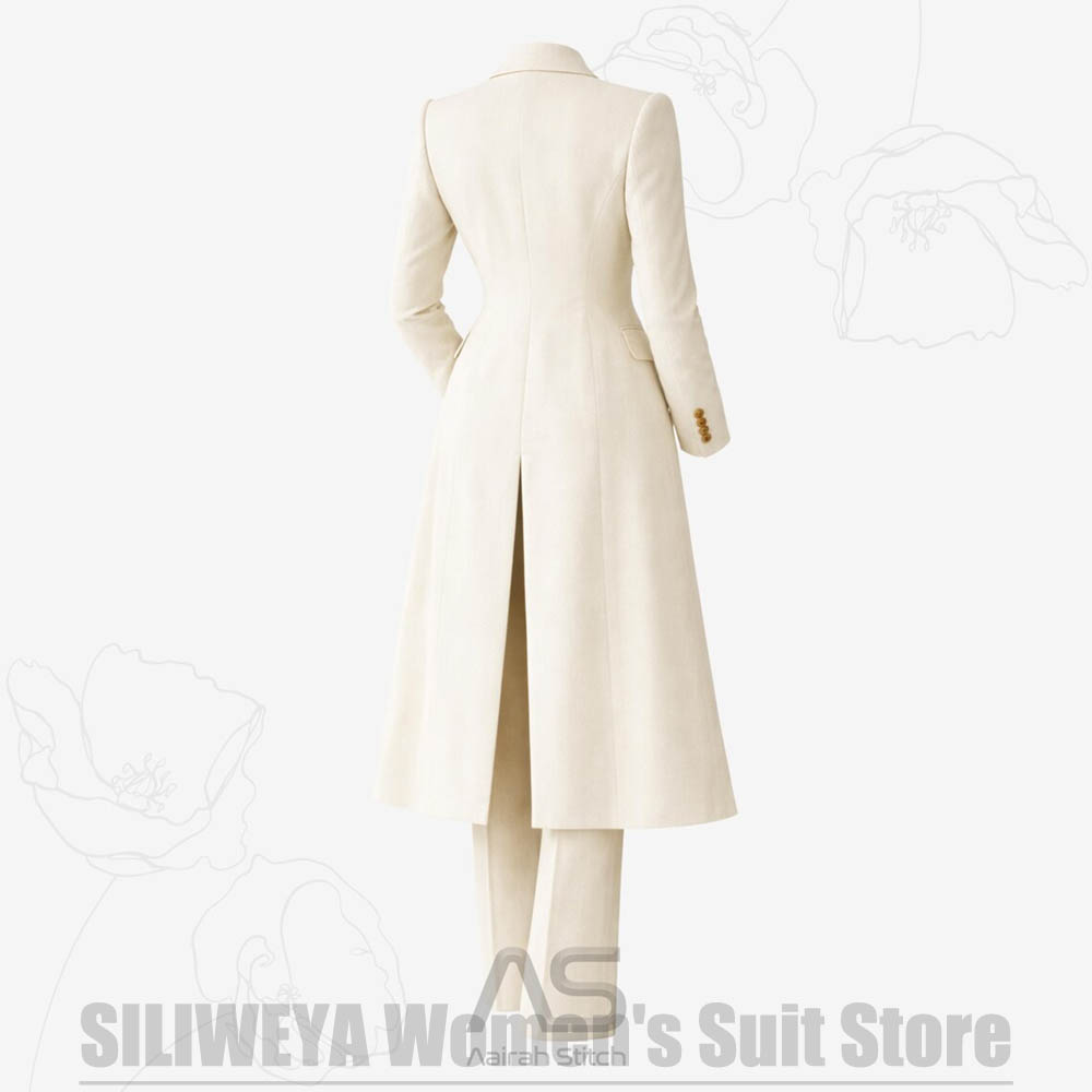 여성 정장 3피스 더블 브레스티드 롱 코트 베스트 팬츠 - Women Formal Wear Shirts 리뷰 및 가격