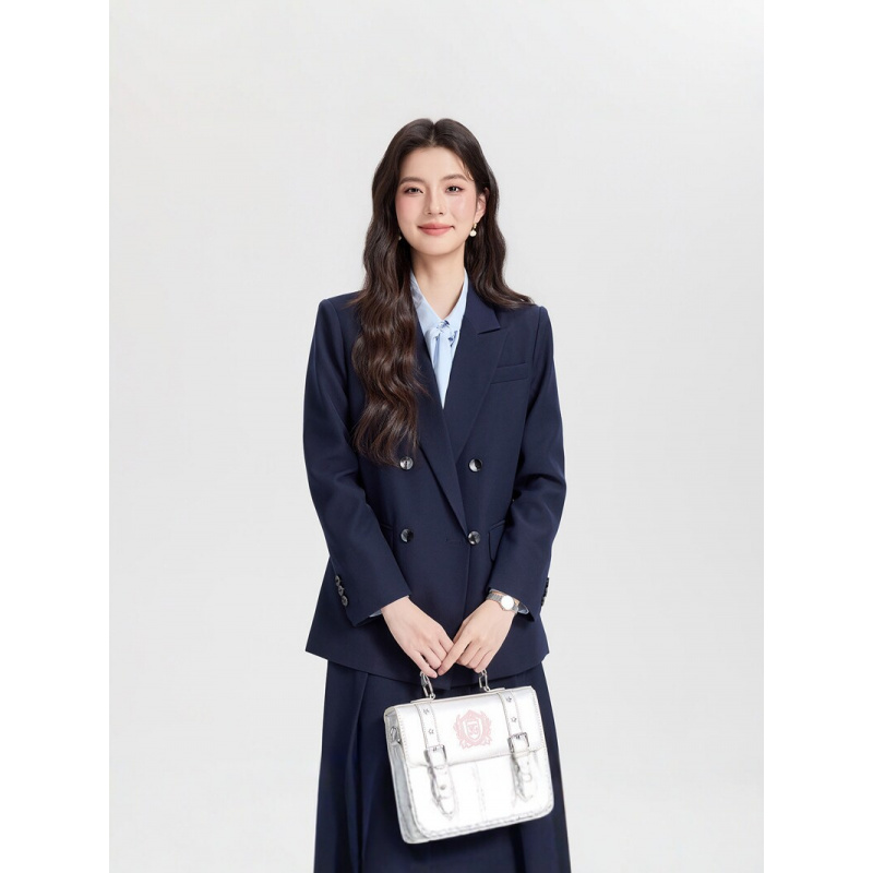 네이비 블루 더블 브레스티드 여성 비즈니스 정장2026 - Women Formal Wear Korean 리뷰 및 가격
