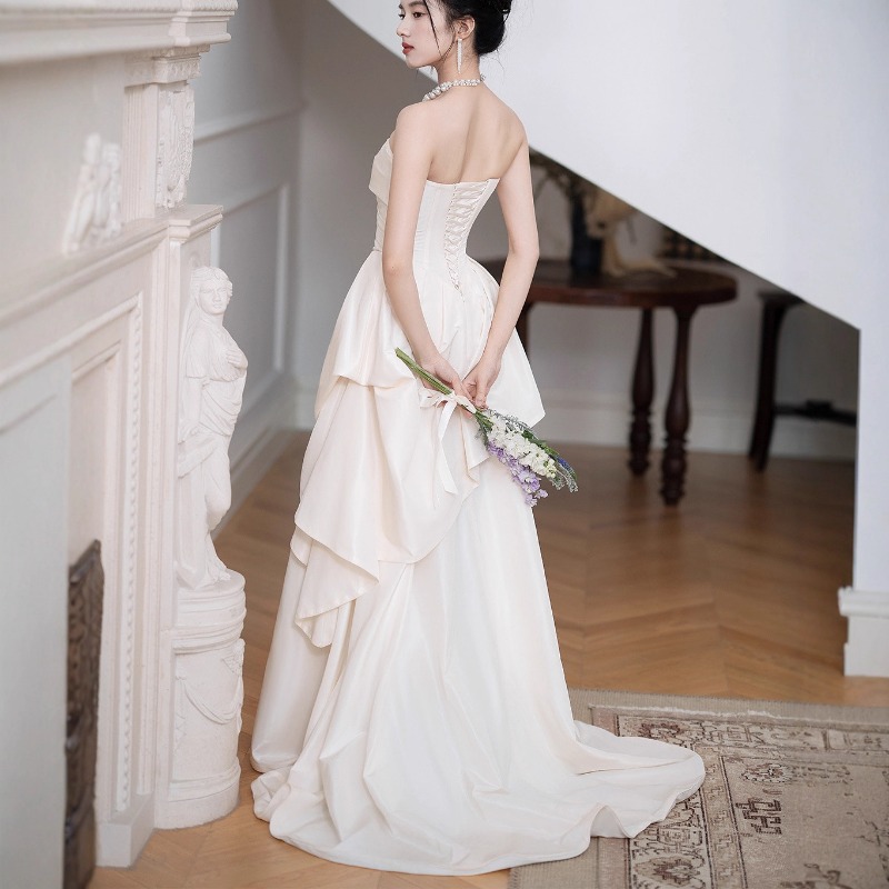 프랑스식 스트랩리스 신부 약혼 드레스, 여성 니치 라이 - Women'S Formal Wear To A Wedding 리뷰 및 가격