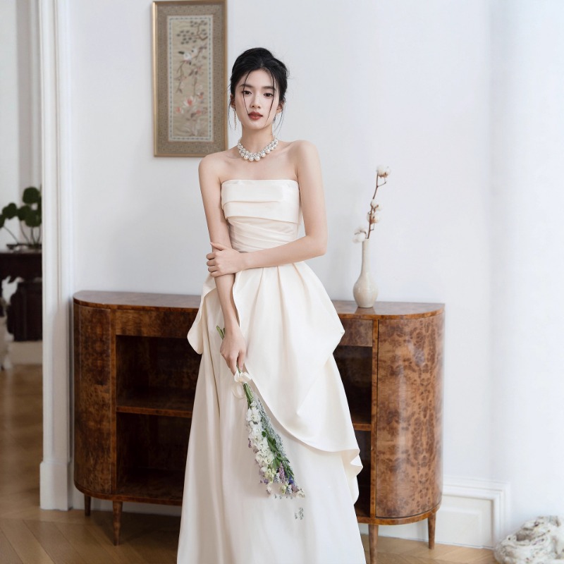 프랑스식 스트랩리스 신부 약혼 드레스, 여성 니치 라이 - Women'S Formal Wear To A Wedding 리뷰 및 가격