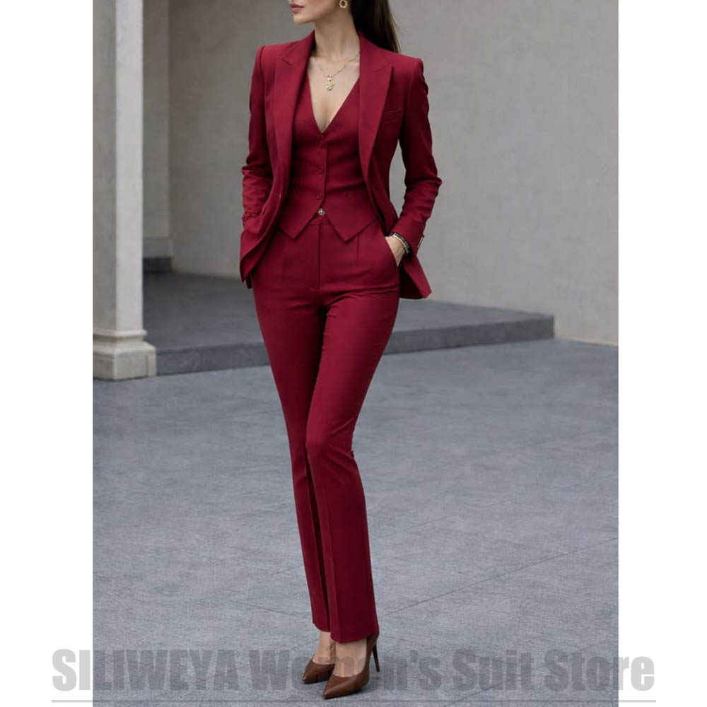여성 3 피스 정장 세트 블레이저 조끼 바지 우아한 공 - Women Formal Wear Shirts 리뷰 및 가격