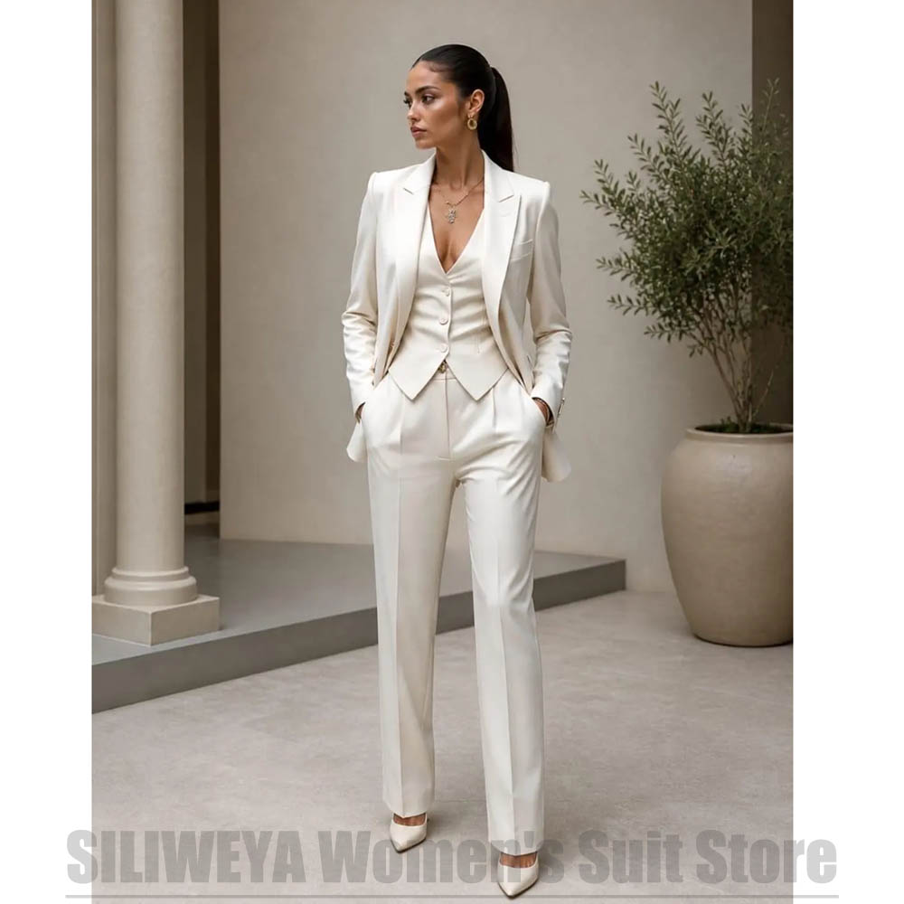 여성 3 피스 정장 세트 블레이저 조끼 바지 우아한 공 - Women Formal Wear Shirts 리뷰 및 가격