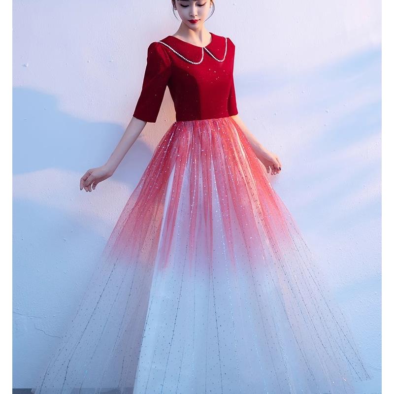 여성용 엘레 레드 이브닝 가운, 패셔너블한 공연 의상, - Women Formal Wear For Meeting 리뷰 및 가격