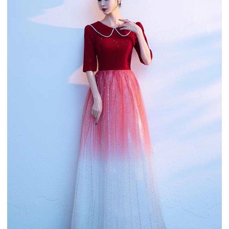 여성용 엘레 레드 이브닝 가운, 패셔너블한 공연 의상, - Women Formal Wear For Meeting 리뷰 및 가격