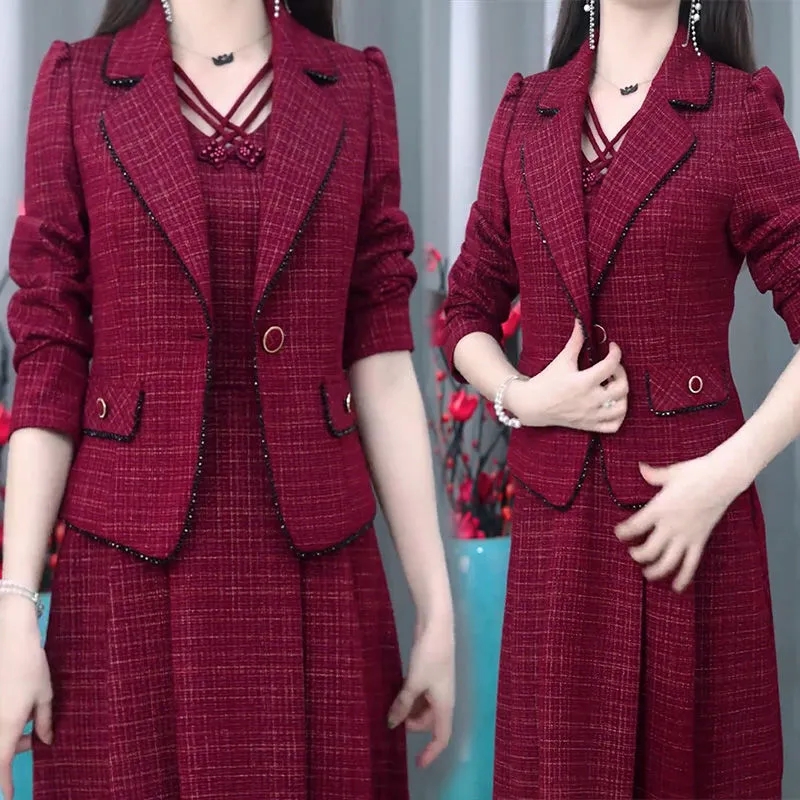중년 여성 원피스 세트, 용수철 하이 엔드 우아한 블레 - Women Formal Wear Set 리뷰 및 가격