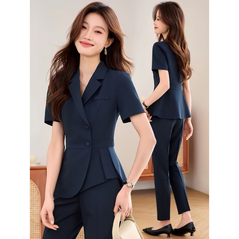 네이비 블루 여성용 얇은 전문직 정장2025신상 여름  - Women Formal Wear Shirts 리뷰 및 가격